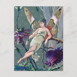 Vintage Lila Blume Luftpostkarte Postkarte