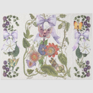 Vintage Lila Bow Fairy Garden Passion Blume Seidenpapier