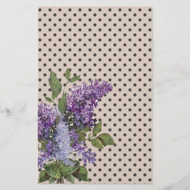 Vintage Lila Briefpapier (Vorderseite)