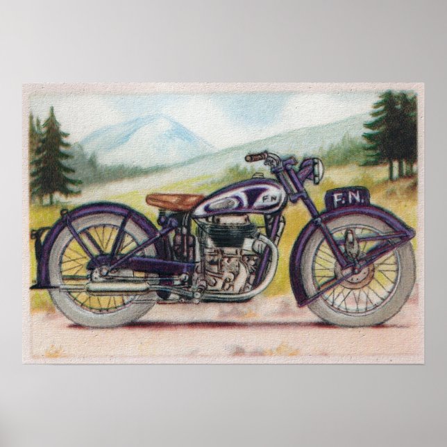 Vintage Lila F.N.-Motorraddruck Poster (Vorne)