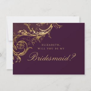 Vintage Lila Goldmedaille Einladung