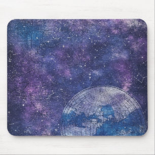 Vintage Lila Himmelsweltkarte (12) Mousepad