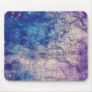 Vintage Lila Himmelsweltkarte (14) Mousepad