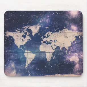 Vintage Lila Himmelsweltkarte (8) Mousepad