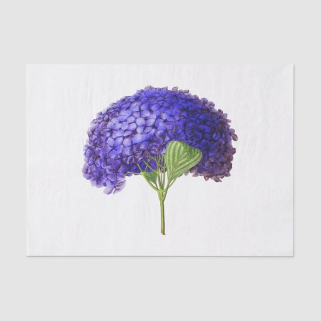 Vintage Lila Hydrangea-Blume Seidenpapier (Vorderseite)