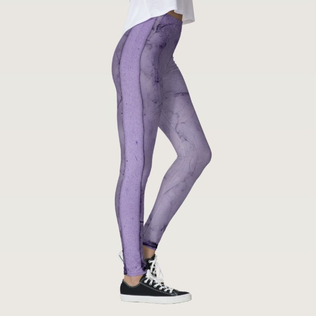 Vintage lila Marmormatte Mädchen Lavendel Leggings (Rechts)