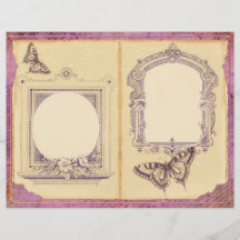 Vintage Lila Passionsfloralzeitung