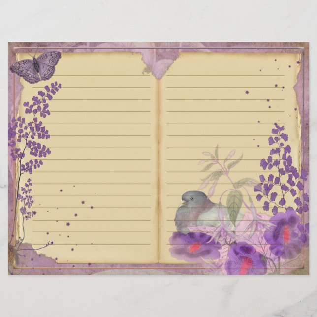 Vintage Lila Passionsfloralzeitung (Vorderseite)