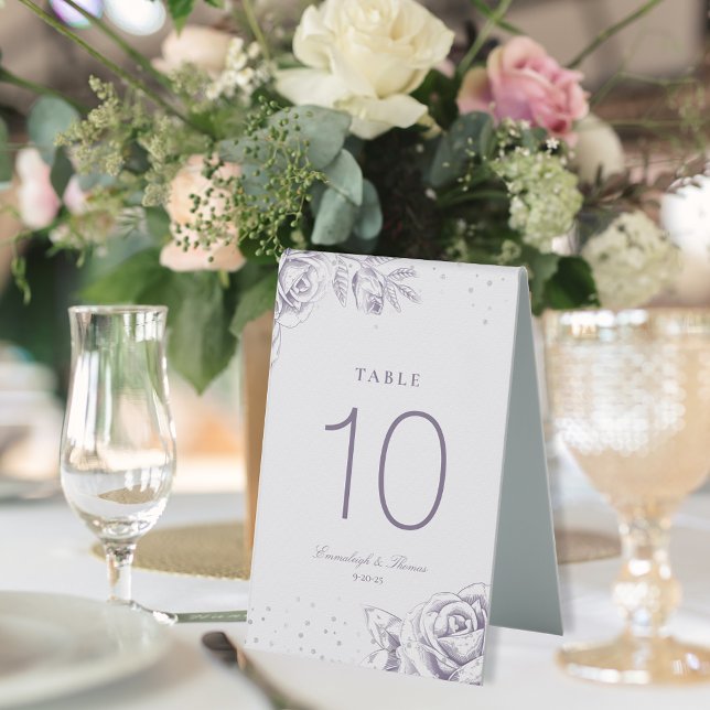 Vintage Lila Rose Glitzer Hochzeit Tischaufsteller (Von Creator hochgeladen)
