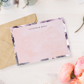 Vintage lila Rosen-Aquarell-Blumen Mitteilungskarte