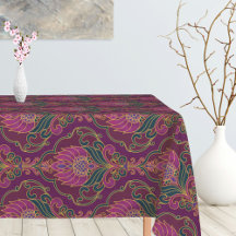 Vintage Lila, Türkis und Gold Blumenmuster