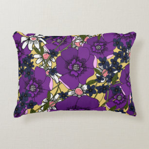 Vintage lila Wildblumen Dekokissen