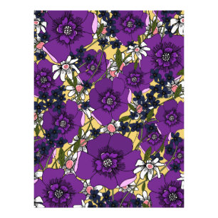 Vintage lila Wildblumen Fotodruck