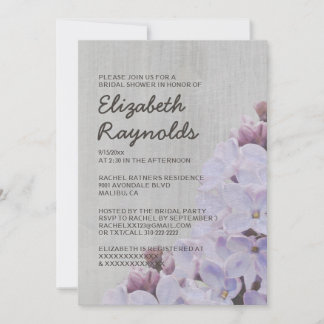 Vintage Lilacs Bridal Dusche Einladungen