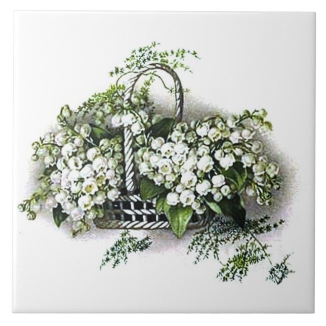 Vintage Lilie der Tal-Fliese Fliese (Vorderseite)