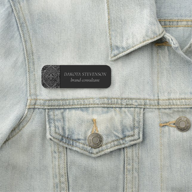 Vintage Lilie | Grunge Damask Branding Namensschild (Beispiel)