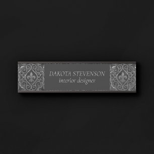 Vintage Lilie Grunge Damask Branding Türschild