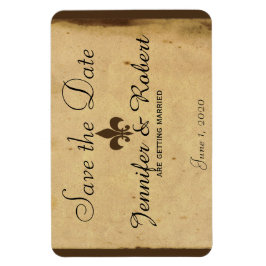 Vintage Lilie Hochzeitsstimme speichern das Datum Magnet
