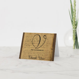 Vintage Lilie Liebe Letter Wedding Vielen Dank Dankeskarte