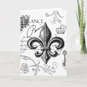 Vintage Lilie notecard Karte