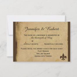Vintage Lilie Wedding Response Card RSVP Karte