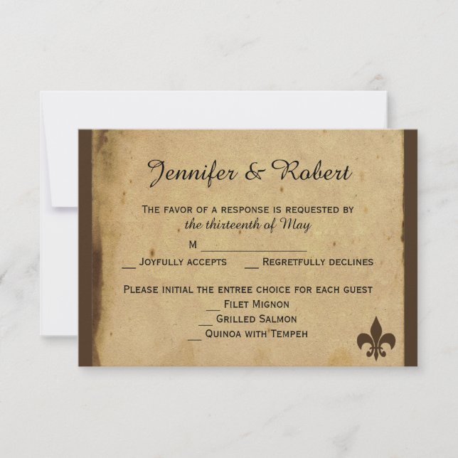 Vintage Lilie Wedding Response Card RSVP Karte (Vorderseite)