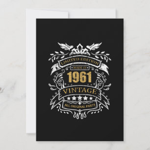 Vintage Limited Edition Hergestellt 1961 Geburtsta Einladung