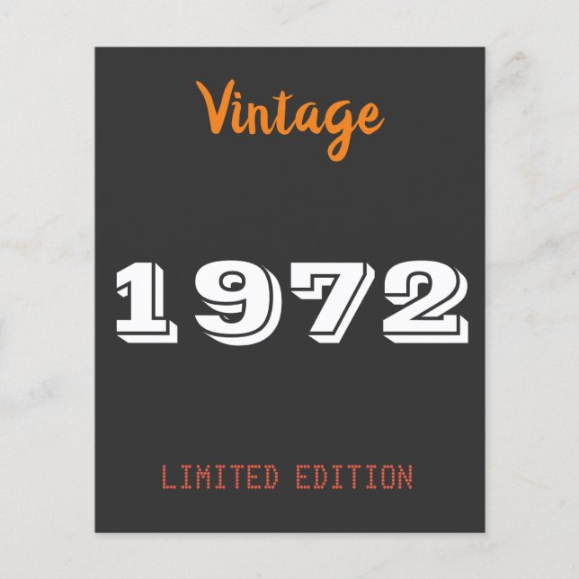 Vintage limitierte Auflage 1972 - Personalisiert 5 (Vorderseite)