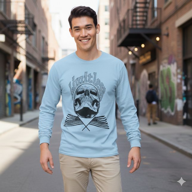 Vintage Limitless Skull Long Sleeve T-Shirt (Von Creator hochgeladen)