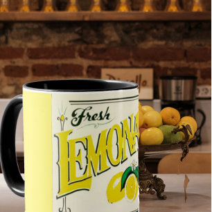 Vintage-Limonade-Schaufensterplakat Zitrone Sommer Tasse