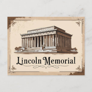 Vintage Lincoln Memorial Postkarte