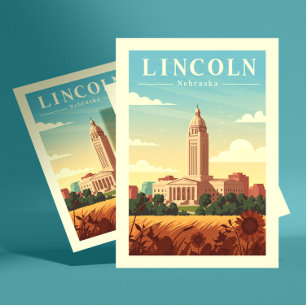 Vintage Lincoln Nebraska Postkarte