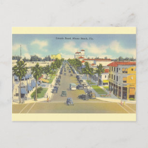Vintage Lincoln Road Miami Beach Postkarte