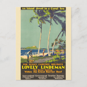 Vintage Lindeman Island Australien Reise Postkarte