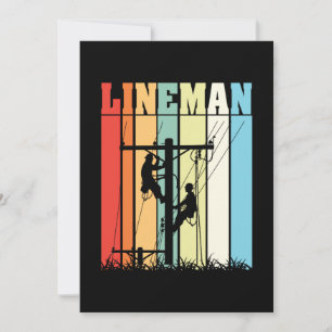 Vintage Lineman Retro-Elektriker-Geschenkidee Karte