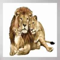 Vintage Lion Family Art Museum
