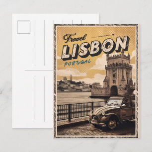 Vintage Lissabon Portugal Reise Geschenke und Souv Postkarte