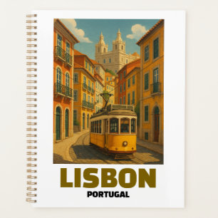 Vintage Lissabon Portugal Retro-Straßenbahn-Straße Planer