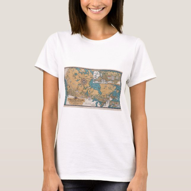 Vintage Literaturkarte Kanadas T-Shirt (Vorderseite)