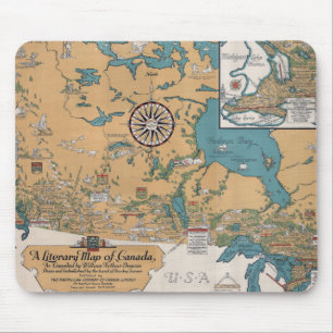 Vintage Literaturübersicht Kanadas Mousepad