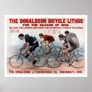 Vintage-Lithografie Fahrrad-Rennreklame Poster