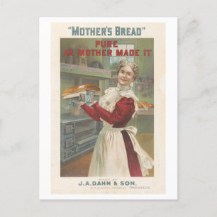 Vintage Lithografie-Werbung für Brot Postkarte