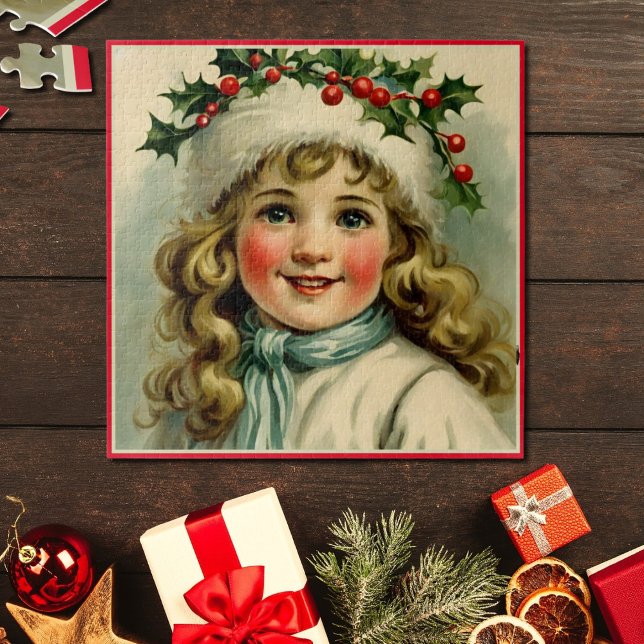 Vintage little girl  with  mistletoe (Von Creator hochgeladen)