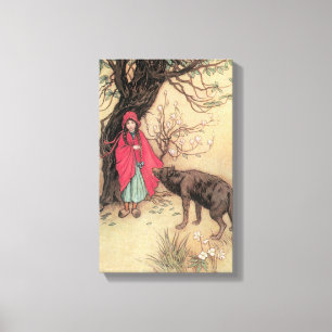 Vintage Little Red Riding Hood von Warwick Goble Leinwanddruck