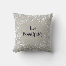 Vintage Live Joliment Linen-Look Coussin en coton
