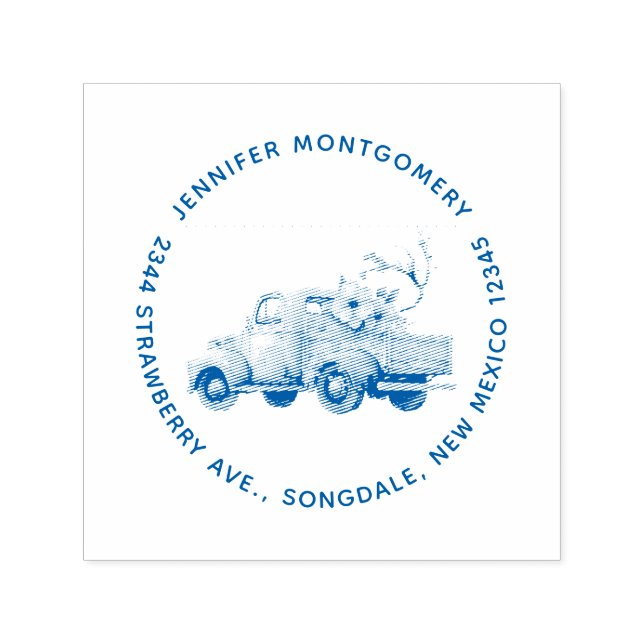 Vintage Lkw-Adresse des rustikalen Bauern Permastempel (Design)