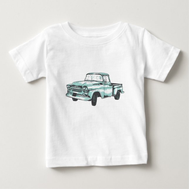 Vintage Lkw-Illustration Baby T-shirt (Vorderseite)