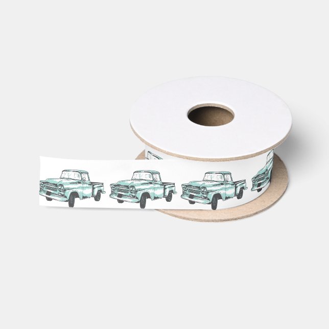 Vintage Lkw-Illustration Satinband (Spule)