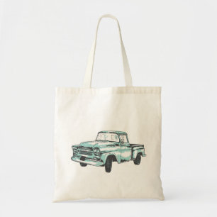 Vintage Lkw-Illustration Tragetasche