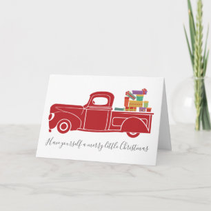 Vintage LKW-Weihnachtskarte Feiertagskarte